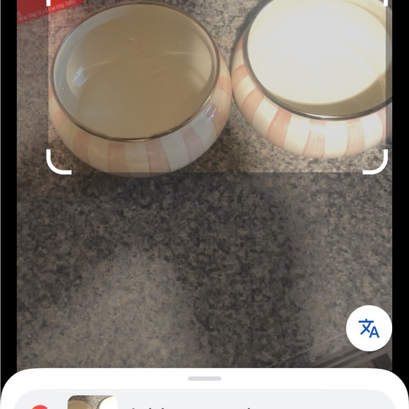 Mackenzie Childs Striped Cream and Tan Food Storage Bowls - Picture 1 of 3